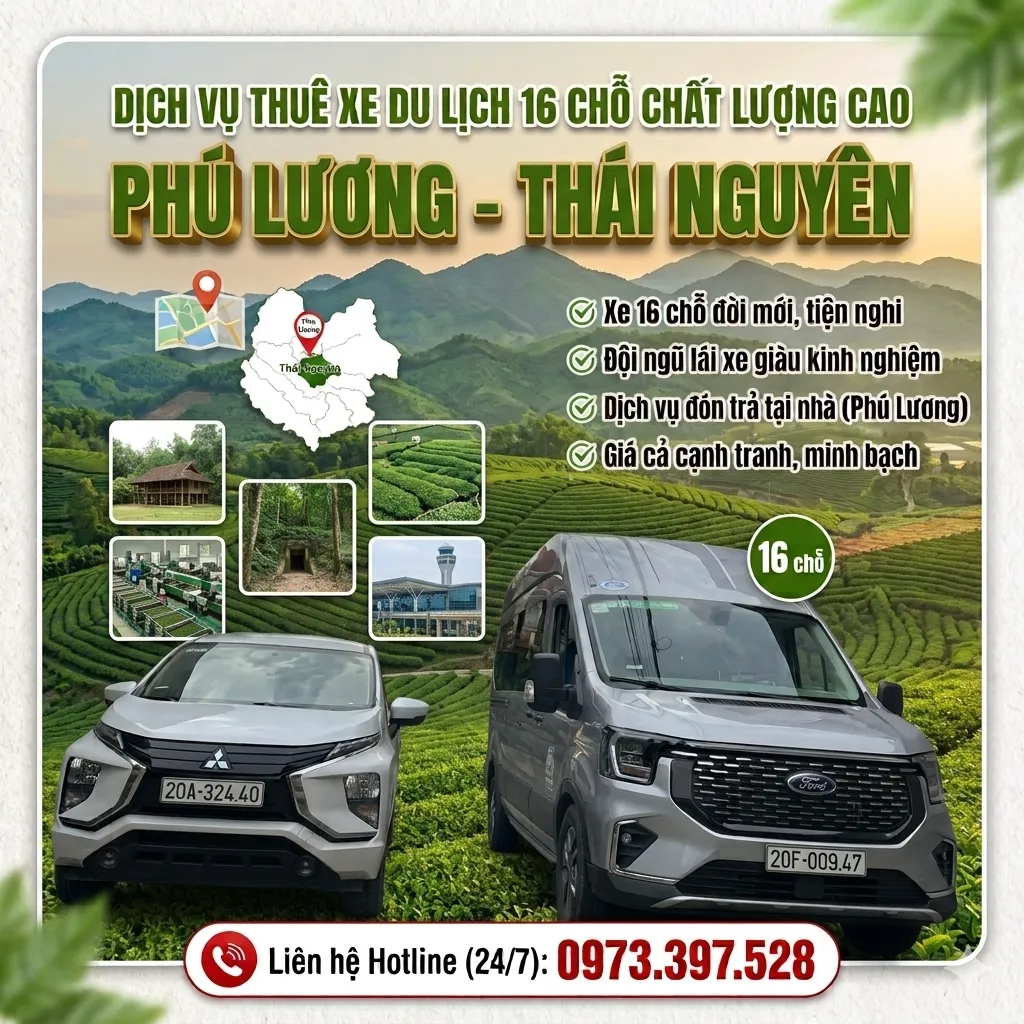 Thuê xe du lịch 16 chỗ tại Phú Lương Thái Nguyên Thuê xe du lịch 16 chỗ tại Phú Lương Thái Nguyên